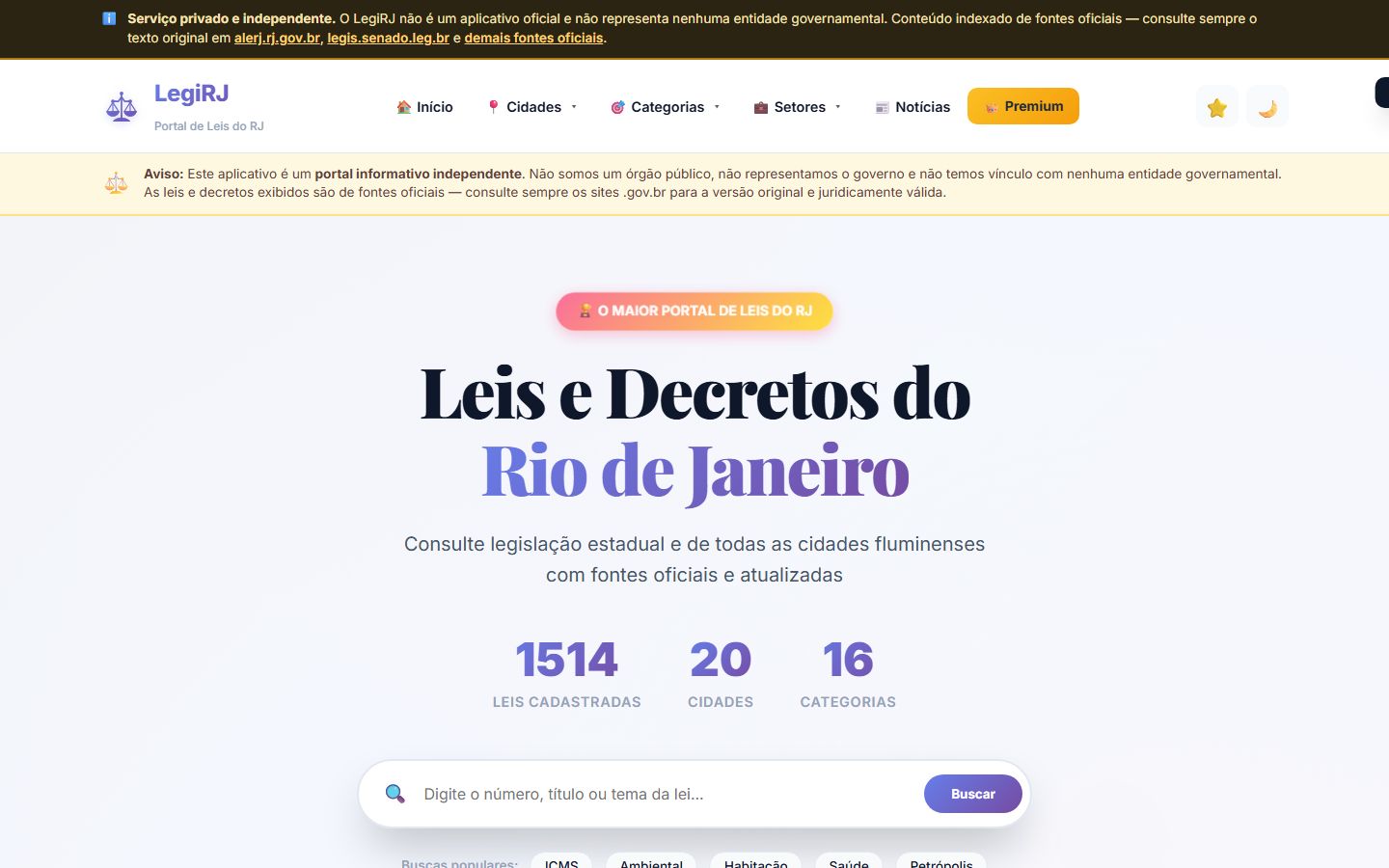 LegiRJ home page